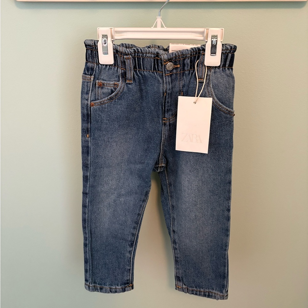 ZARA HEART POCKET PAPERBAG JEANS